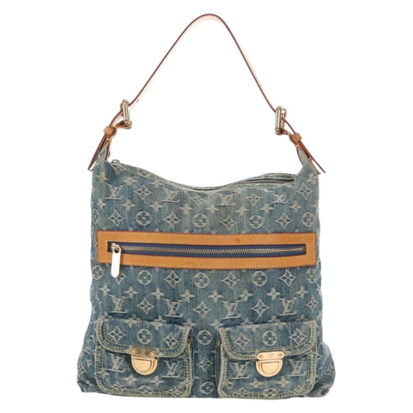 LOUIS VUITTON Monogram Denim Buggy GM Shoulder Bag Blue M95048 LV Auth yk21020V