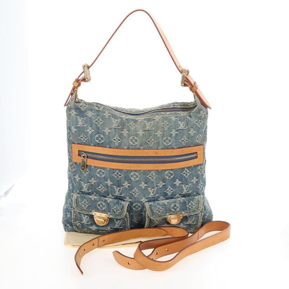 LOUIS VUITTON Monogram Denim Buggy GM Shoulder Bag Blue M95048 LV Auth yk21020V