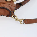 Chloe Marcie Hand Bag Leather 2way Brown Gold Auth yk21022-11