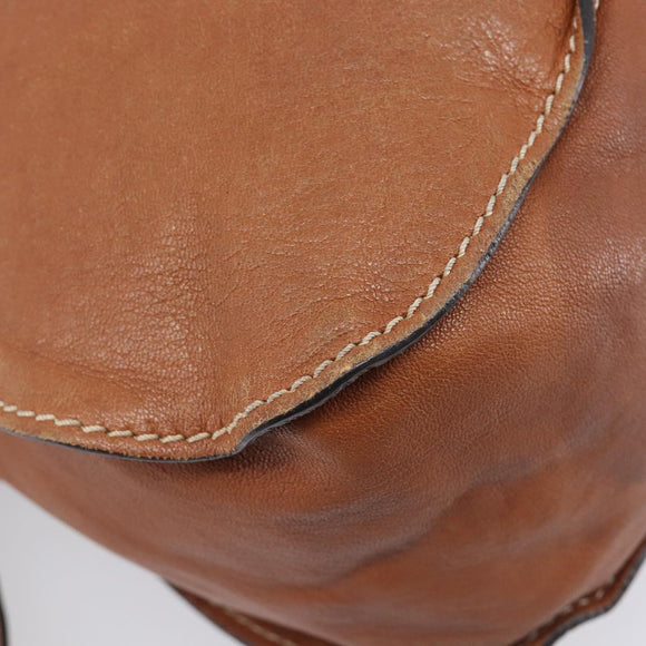 Chloe Marcie Hand Bag Leather 2way Brown Gold Auth yk21022