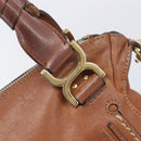 Chloe Marcie Hand Bag Leather 2way Brown Gold Auth yk21022-19