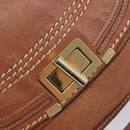 Chloe Marcie Hand Bag Leather 2way Brown Gold Auth yk21022-20