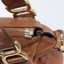 Chloe Marcie Hand Bag Leather 2way Brown Gold Auth yk21022-21
