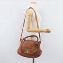 Chloe Marcie Hand Bag Leather 2way Brown Gold Auth yk21022-31