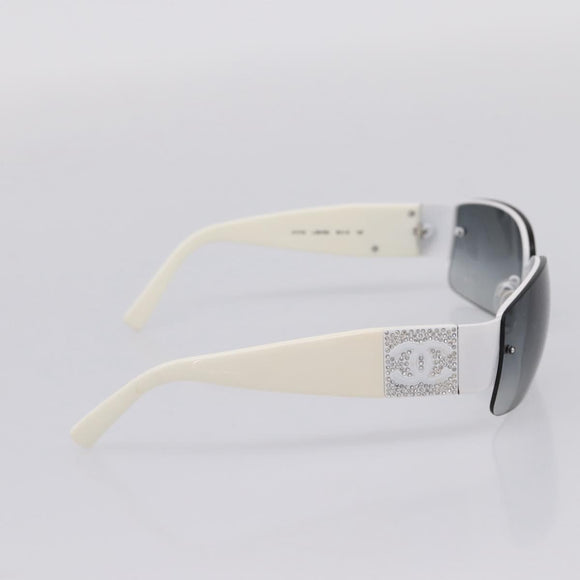 CHANEL Sunglasses plastic White CC Auth yk21023M