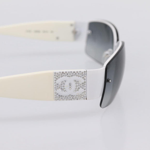 CHANEL Sunglasses plastic White CC Auth yk21023M