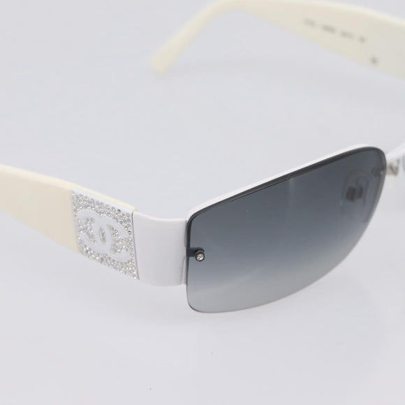 CHANEL Sunglasses plastic White CC Auth yk21023M