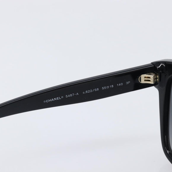 CHANEL Sunglasses plastic Black CC Auth yk21025M