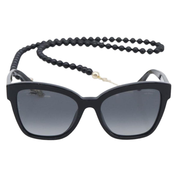 CHANEL Sunglasses plastic Black CC Auth yk21025M