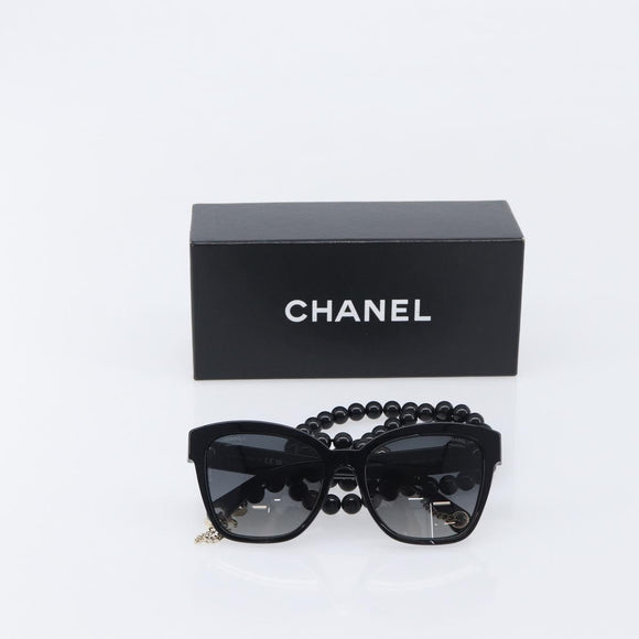 CHANEL Sunglasses plastic Black CC Auth yk21025M