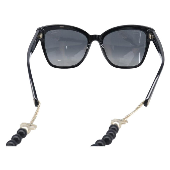 CHANEL Sunglasses plastic Black CC Auth yk21025M