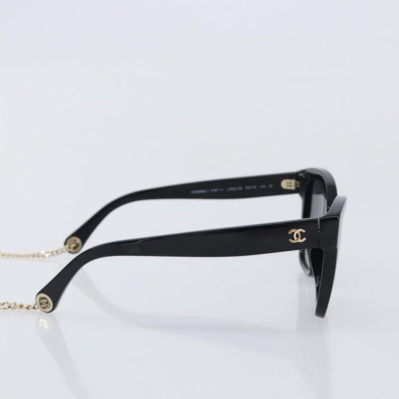 CHANEL Sunglasses plastic Black CC Auth yk21025M