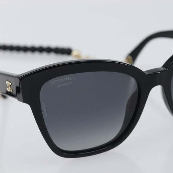CHANEL Sunglasses plastic Black CC Auth yk21025M