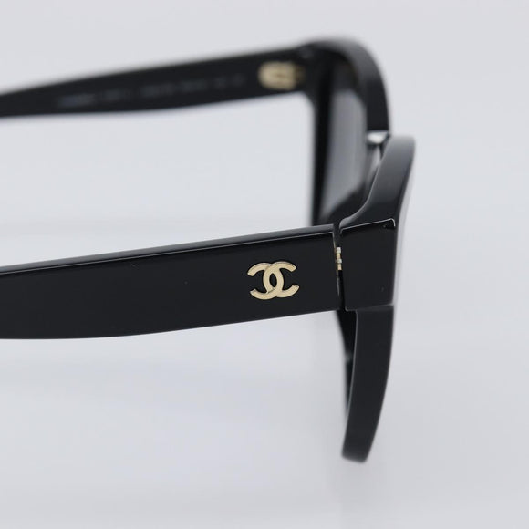 CHANEL Sunglasses plastic Black CC Auth yk21025M