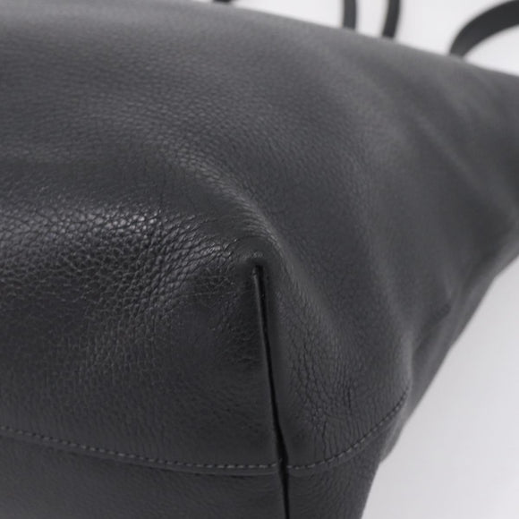 PRADA Tote Bag Leather 2way Black Gold Auth yk21027V