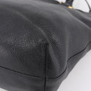 PRADA Tote Bag Leather 2way Black Gold Auth yk21027V-16