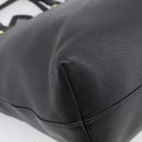 PRADA Tote Bag Leather 2way Black Gold Auth yk21027V-17