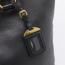 PRADA Tote Bag Leather 2way Black Gold Auth yk21027V-18
