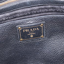 PRADA Tote Bag Leather 2way Black Gold Auth yk21027V-21