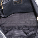PRADA Tote Bag Leather 2way Black Gold Auth yk21027V-22