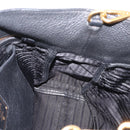 PRADA Tote Bag Leather 2way Black Gold Auth yk21027V-23