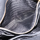 PRADA Tote Bag Leather 2way Black Gold Auth yk21027V-26