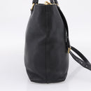 PRADA Tote Bag Leather 2way Black Gold Auth yk21027V-4