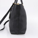 PRADA Tote Bag Leather 2way Black Gold Auth yk21027V-5