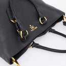 PRADA Tote Bag Leather 2way Black Gold Auth yk21027V-6