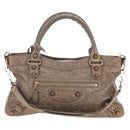 Balenciaga The Giant First Hand Bag Leather 2way Beige 285433 Auth yk21029SAM-2