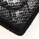 CHANEL Rhinestone Turn Lock Chain Bag Tweed Beads Black Silver CC Auth yk21033SM-13