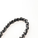 CHANEL Rhinestone Turn Lock Chain Bag Tweed Beads Black Silver CC Auth yk21033SM-8