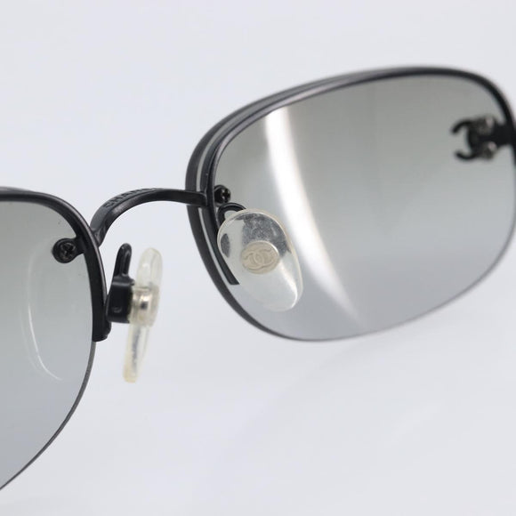 CHANEL Sunglasses Metal Black CC Auth yk21042M
