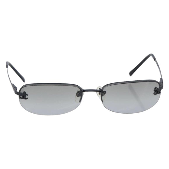 CHANEL Sunglasses Metal Black CC Auth yk21042M