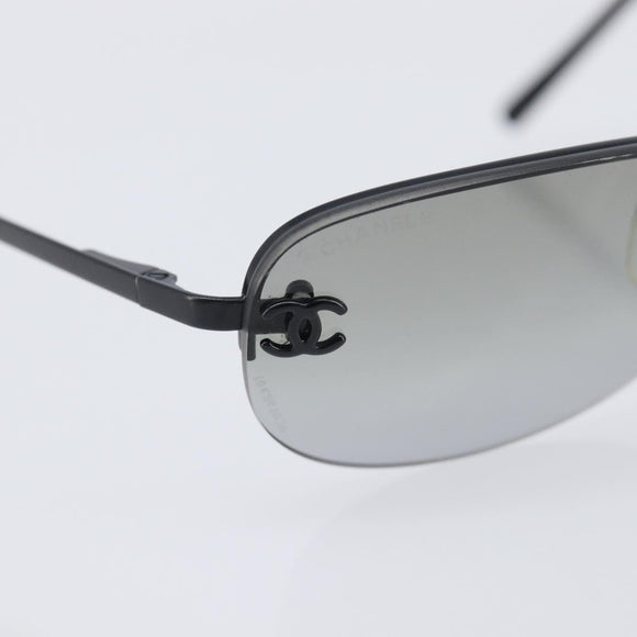 CHANEL Sunglasses Metal Black CC Auth yk21042M