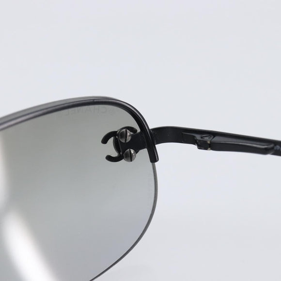 CHANEL Sunglasses Metal Black CC Auth yk21042M