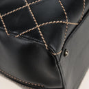 CHANEL Wild Stitch Boston Bag Leather Black Gold CC Auth yk21043SAM-13