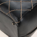 CHANEL Wild Stitch Boston Bag Leather Black Gold CC Auth yk21043SAM-14