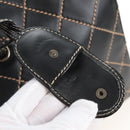 CHANEL Wild Stitch Boston Bag Leather Black Gold CC Auth yk21043SAM-16
