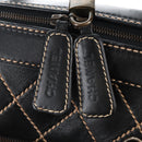 CHANEL Wild Stitch Boston Bag Leather Black Gold CC Auth yk21043SAM-19