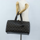 CHANEL Wild Stitch Boston Bag Leather Black Gold CC Auth yk21043SAM-31