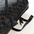 CHANEL Wild Stitch Boston Bag Leather Black Gold CC Auth yk21043SAM-6