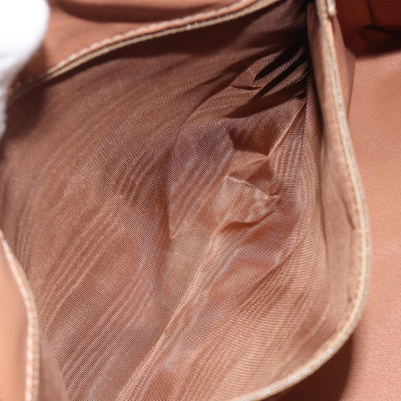 CELINE Macadam Canvas Hand Bag PVC Leather Brown Gold Auth yk21046V