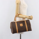 CELINE Macadam Canvas Hand Bag PVC Leather Brown Gold Auth yk21046V-23