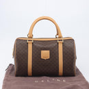 CELINE Macadam Canvas Hand Bag PVC Leather Brown Gold Auth yk21046V-24