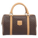 CELINE Macadam Canvas Hand Bag PVC Leather Brown Gold Auth yk21046V-2