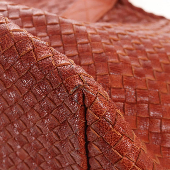 Bottega Veneta INTRECCIATO Cabas Hand Bag Leather Brown 113129 Auth yk21049SAM