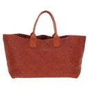 Bottega Veneta INTRECCIATO Cabas Hand Bag Leather Brown 113129 Auth yk21049SAM-2
