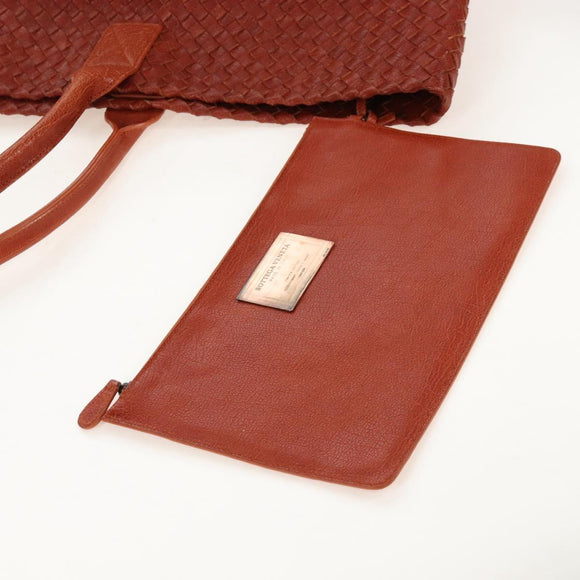 Bottega Veneta INTRECCIATO Cabas Hand Bag Leather Brown 113129 Auth yk21049SAM