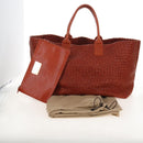 Bottega Veneta INTRECCIATO Cabas Hand Bag Leather Brown 113129 Auth yk21049SAM-26